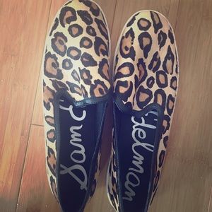 Leopard Print Fur Slip-On Sneakers